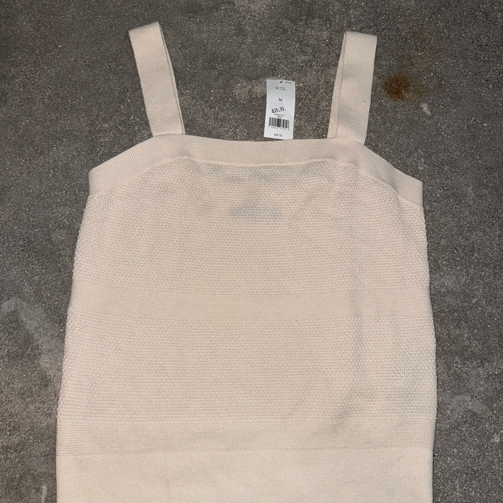 NWT Banana Republic - Square Neck Sweater Tank - Ecru White - M
